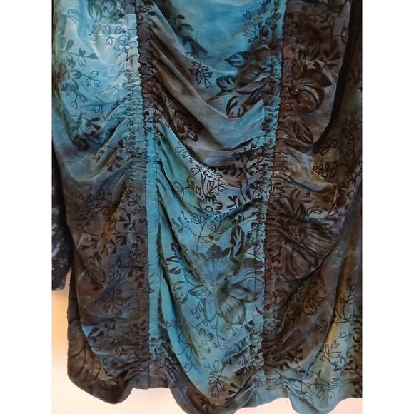 Sami & JO Babydoll Stretch Top Women's XL Blue Black Whimsigoth Fairy Goth Dark - Picture 2 of 12